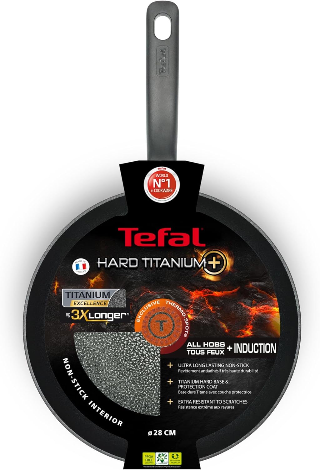 Tefal C69502 Hard Titanium+ Pan, Black, 20 cm - Image 4