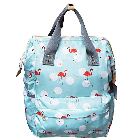 BabyMoon Unisex Multifunction Upgrade Version Waterproof with Insulated Pockets Diaper Bag (Flamingo Ice Blue, Large)