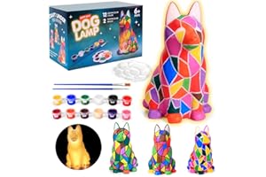 VIBOYLAR Paint Your Own Dog Lamp Kit - Art Supplies Arts & Crafts Kit, Painting Kit for Kids Ages 6-12, Arts and Crafts for Kids Ages 8-12, Christmas Birthday Gifts for Girls Boys Age 5 6 7 8 9 10 11 12+