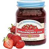 Nature's Hollow Strawberry Jam: Sugar Free Jam and Preserves, Low Cal, Non GMO, Keto Jam, Vegan, Gluten Free, and Diabetic Friendly - Sugar Free Jelly - 10oz
