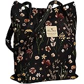 Miss Adola Corduroy Tote Bag for Women - Reusable Totes with Magnetic Buckle & Pocket Aesthetic Design Work Grocery Bags