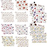 TWINKLEMON 20PCS Flower Canvas Makeup Bags Bulk Floral Cosmetic Bags for Women and Girls Multicolor Travel Pouch Wildflower Canvas Toiletry Bag Bulk Makeup Organizer Bags for Friendgiving Friend Gifts