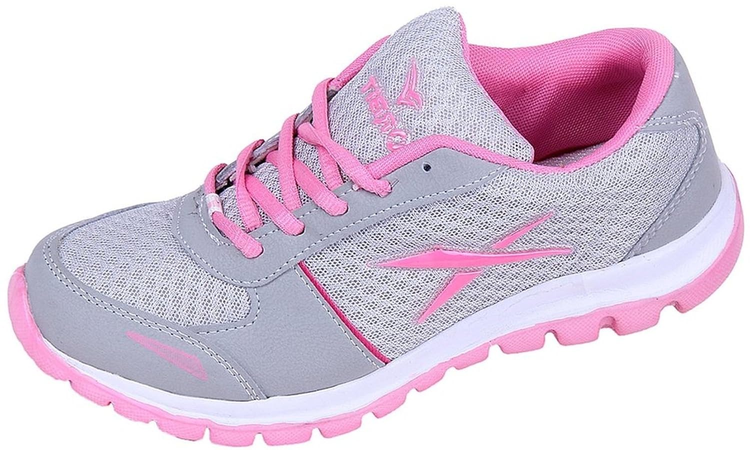orbit women sports running shoes grey pink ls 005