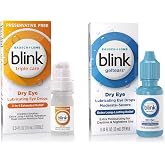 Bundle of Blink Triple Care Preservative Free Lubricating Eye Drops, 0.4 fl oz + Blink GelTears Lubricating Drops Severe Dry Eye Symptom Relief, 0.34FlOz