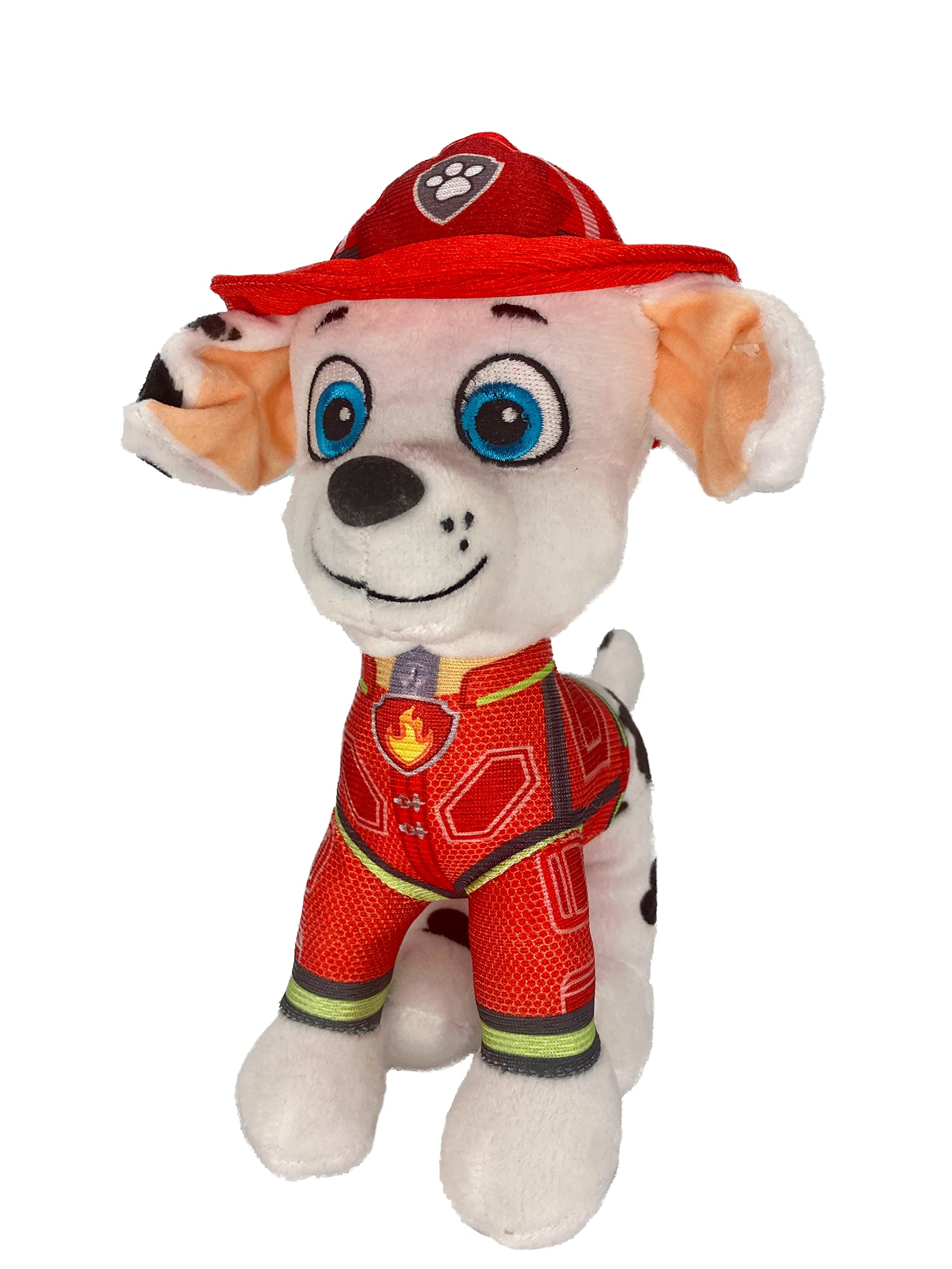 Play by Play Paw Patrol The Movie, 7 Different Designs, 19 cm Plush Figures Chase, Marshall, Liberty, Skye, Rubble, Zuma, Original Cuddly Toy Licensed Product for Children - Movie 2021 (Marshall)