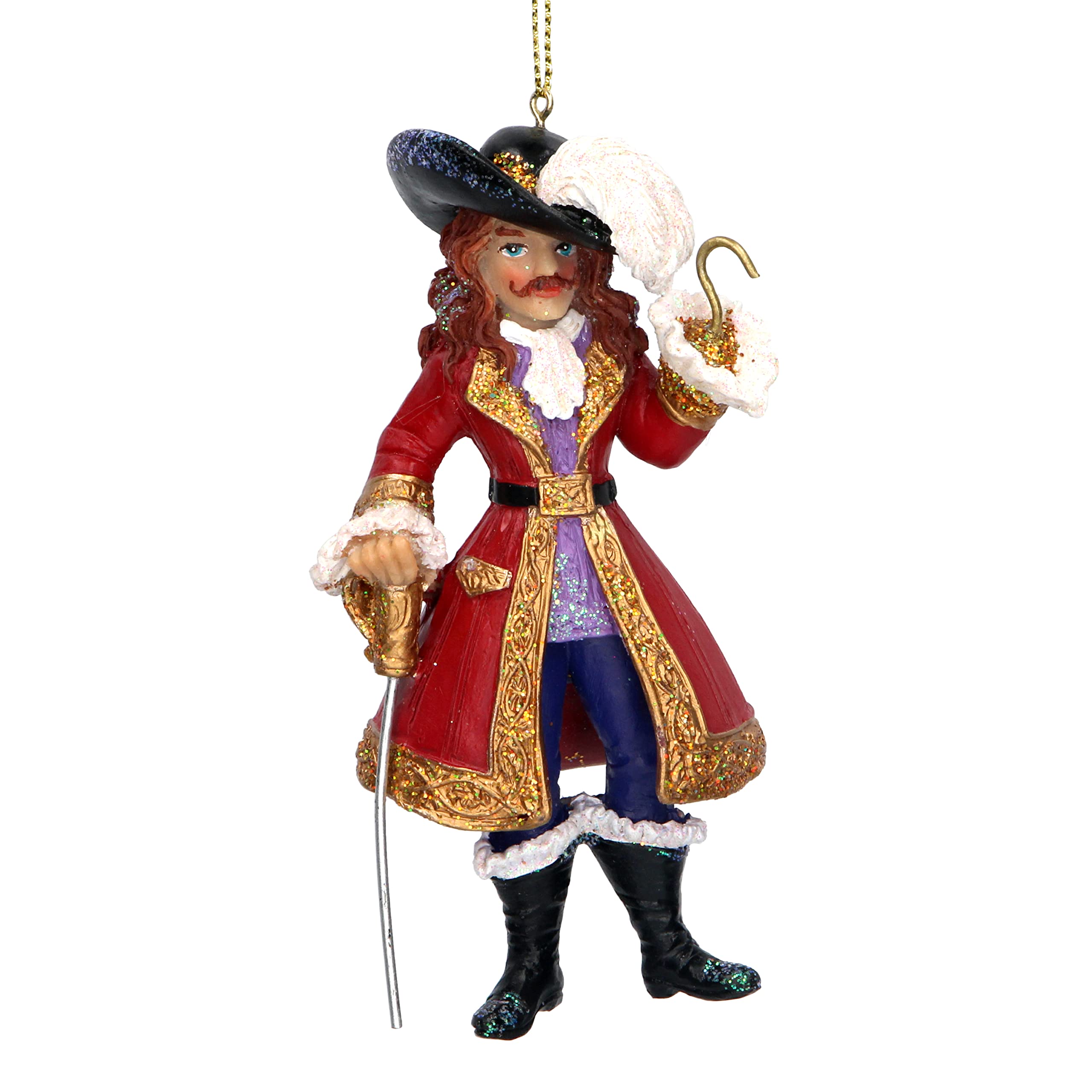 Gisela Graham Resin Captain Hook hanging christmas decoration