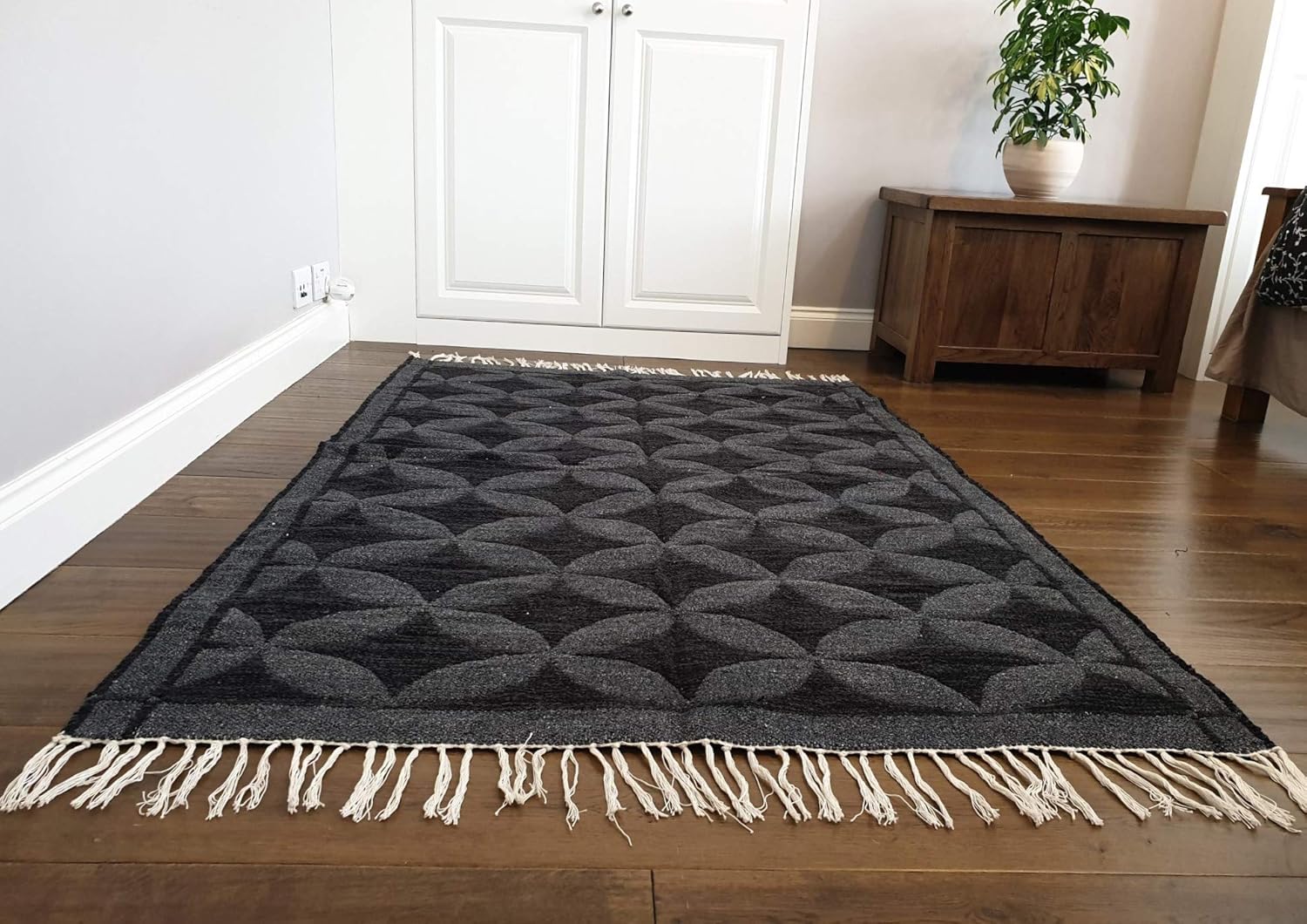 Handmade/Hand woven dhurrie rug, Double layered, 2 sided Floor Rug/Carpet Rug/Area Rug / 6ftx4ft