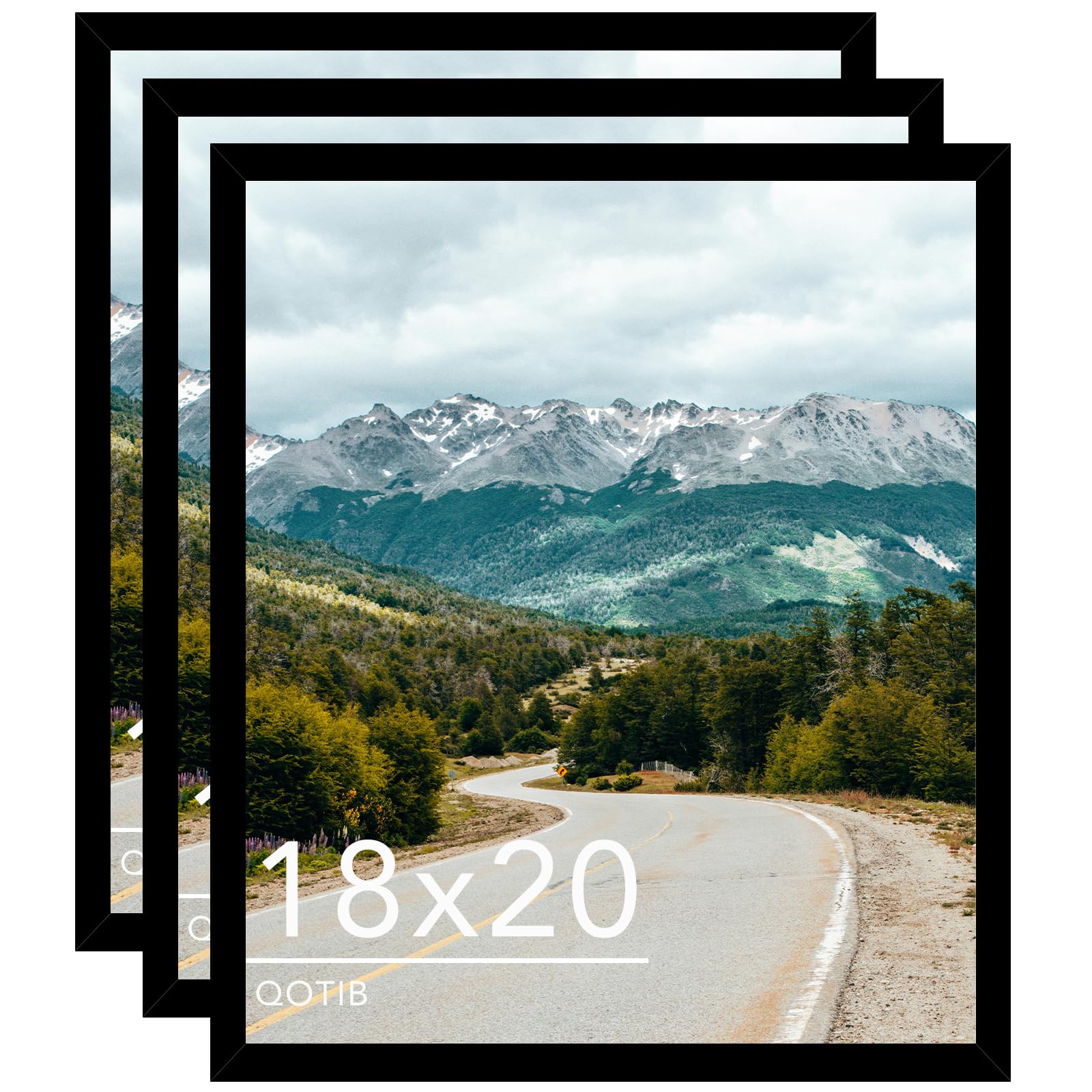 QOTIB Wood 18x20 Picture Frame Black for Wall