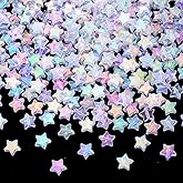 PAGOW 400 Pcs Acrylic Star Beads, Colorful Shaped Charming AB Cute Pony Beads for Jewelry Making, Necklace, Bracelets, Earrings, DIY Crafts (10mm)