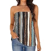 Womens Tube Tops Summer Casual Backless Strapless Tank Blouse Off The Shoulder Tunic Shirts