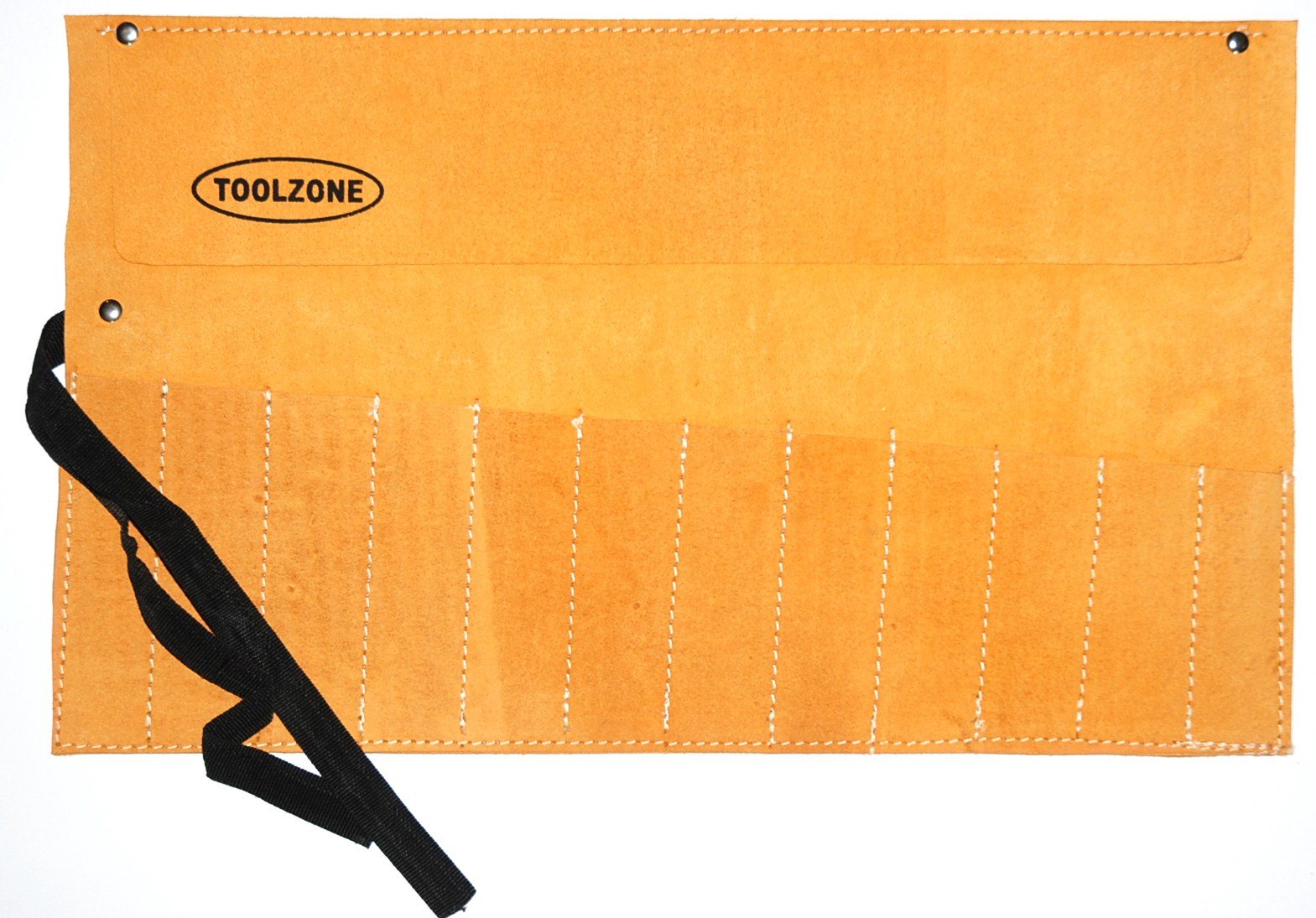 Toolzone TB031 12 Pocket Leather Tool/Chisel Roll,Gold