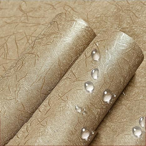 Amazon 壁紙 無地壁紙無地 防水 ウォールステッカー リビングルーム 非粘着性 寝室 衣料品店 家具工芸品 家の装飾53x950cm 浅 ブラウン 壁紙