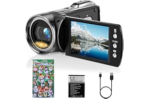 Rawiemy Video Camera Camcorder HD 2.7K 36MP Kids Camcorder Vlogging Camera for YouTube TikTok Digital Video Camera Recorder,Christmas Stickers,8X Digital Zoom Camera for Kids (Black)