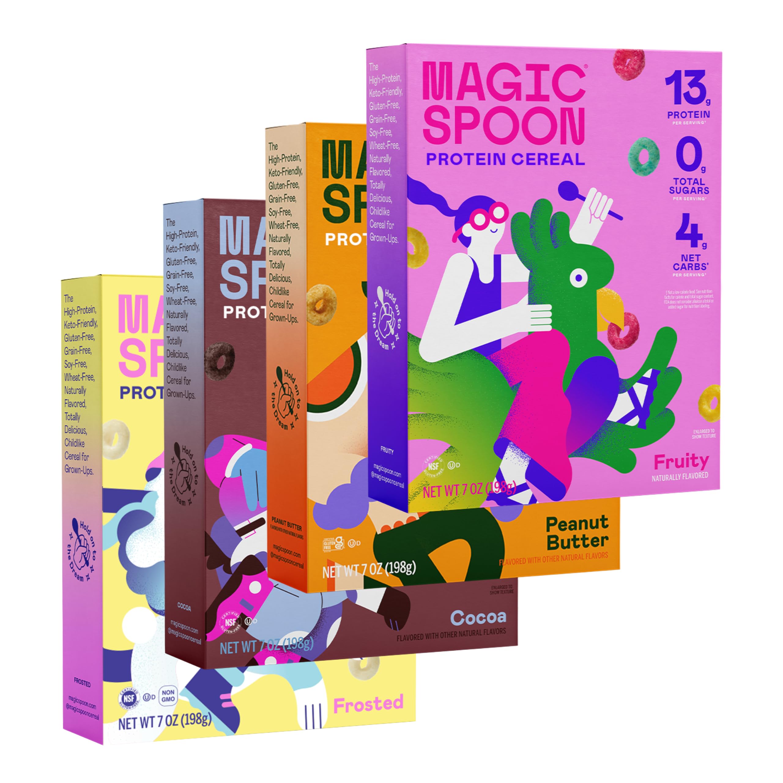Magic Spoon Cereal, Variety 4-Pack of Cereal - Keto