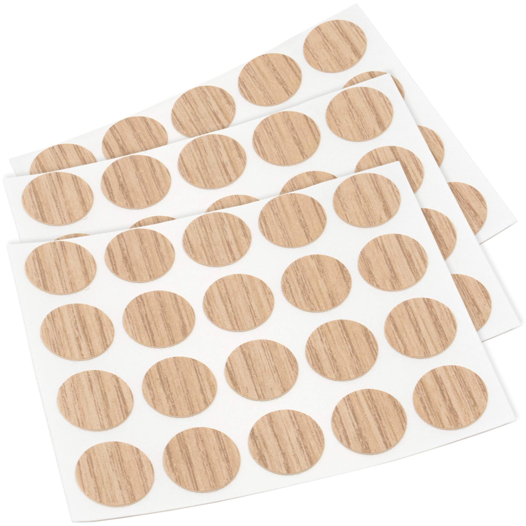 Adsamm® / 60 x cover caps | Ø 0.51'' (Ø 1,3 cm) | oak light | round | 0.018'' (0,45 mm) thin, self-adhesive furniture patches by Adsamm®