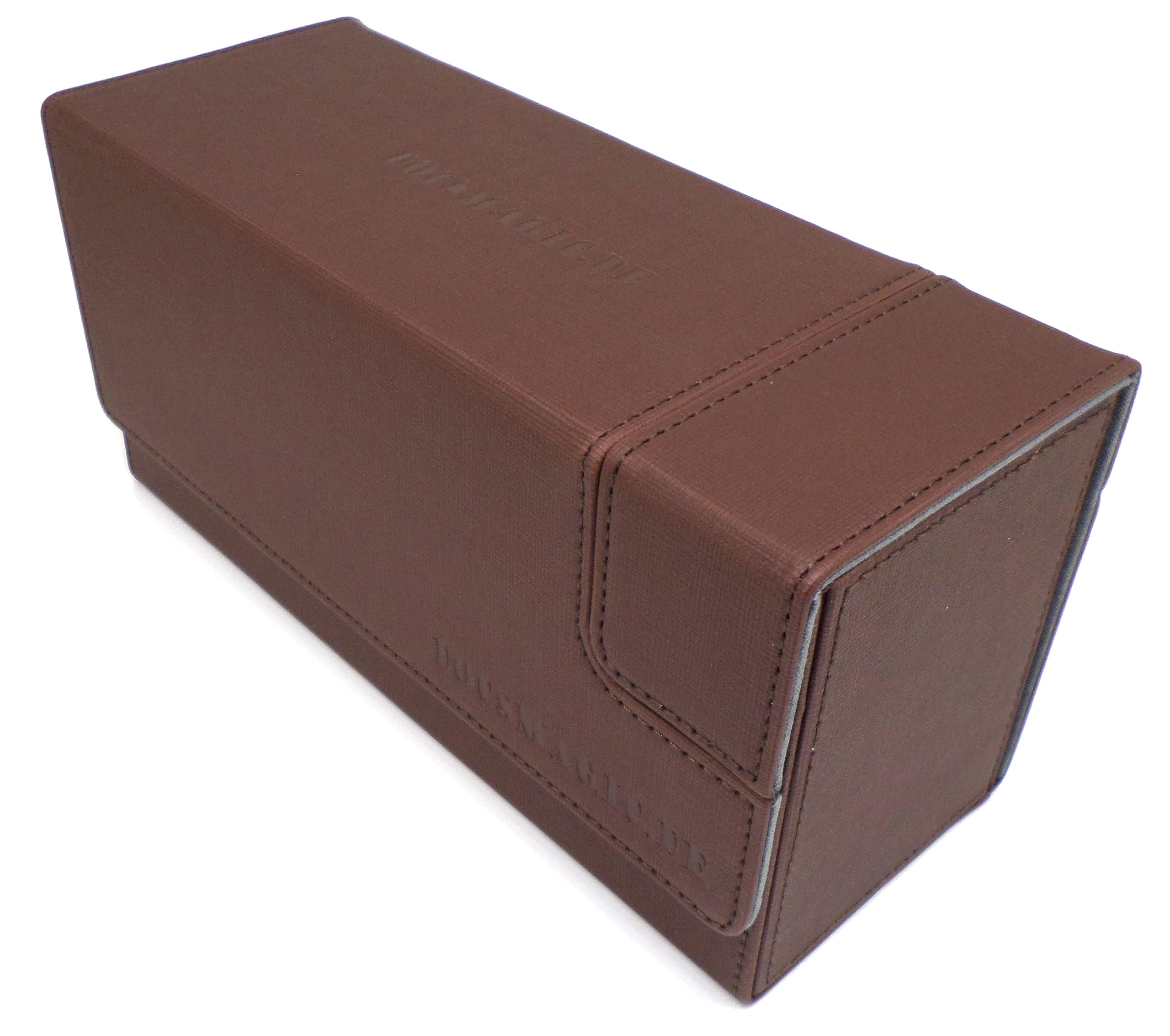 docsmagic.de Premium Magnetic Tray Long Box Brown Small - Card Deck Storage