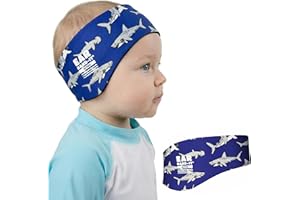(Small (ages 1-3), Sharks) - Ear Band-It Ultra Swimming Headband - Best Swimmer's Headband - Keep Water Out, Hold Earplugs in
