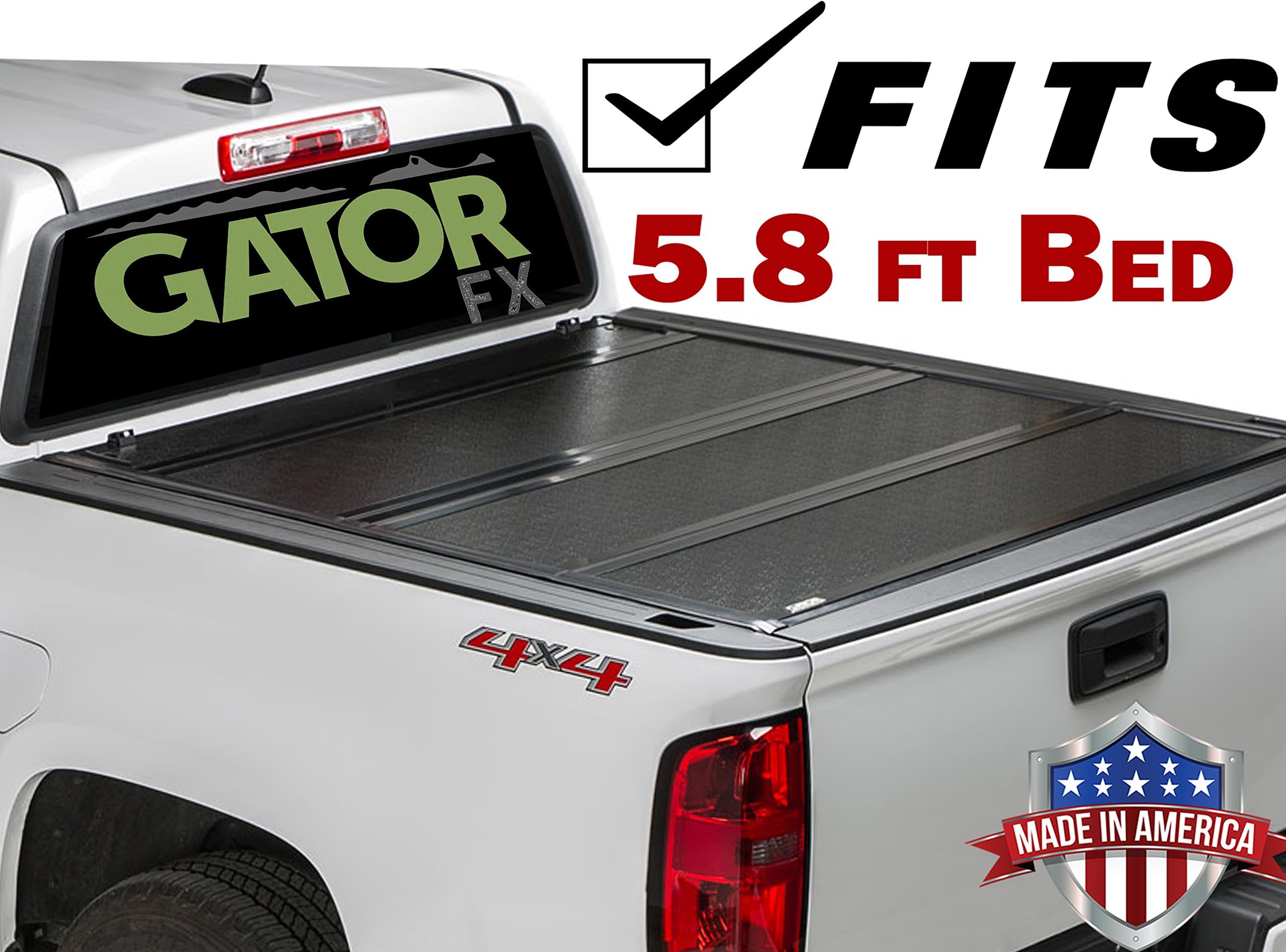 Gator FX (fits) 2014-2018 Chevy Silverado GMC Sierra 5.8 Foot Bed Only Hard Folding Aluminum Tonneau Truck Bed Cover Made in the USA (8828120)