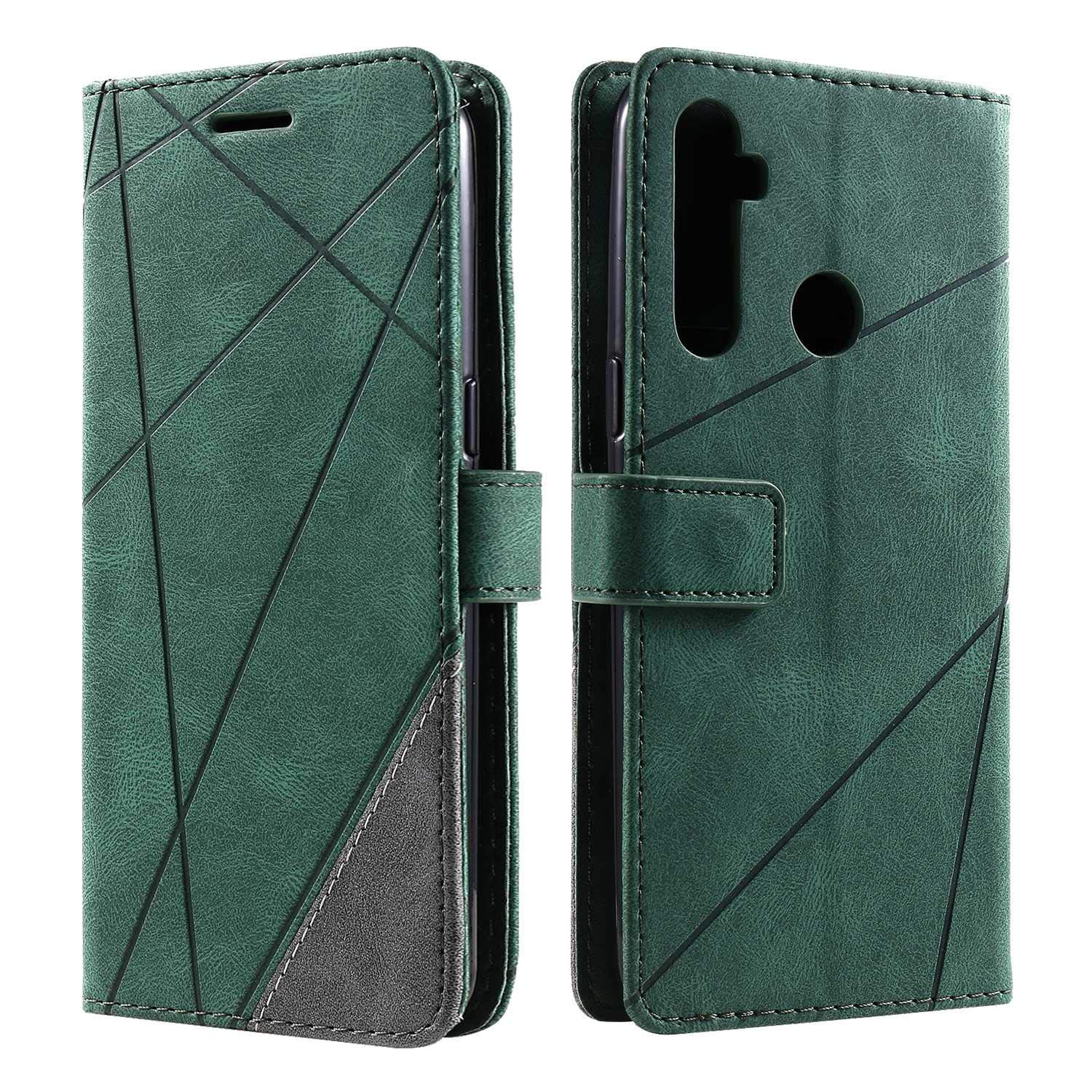 SONWO Case for Realme C3 /Realme C3i Case, Premium Leather Flip Wallet Case Magnetic Closure Card Slots Kickstand Phone Case for Realme C3 /Realme C3i, Green — image 1