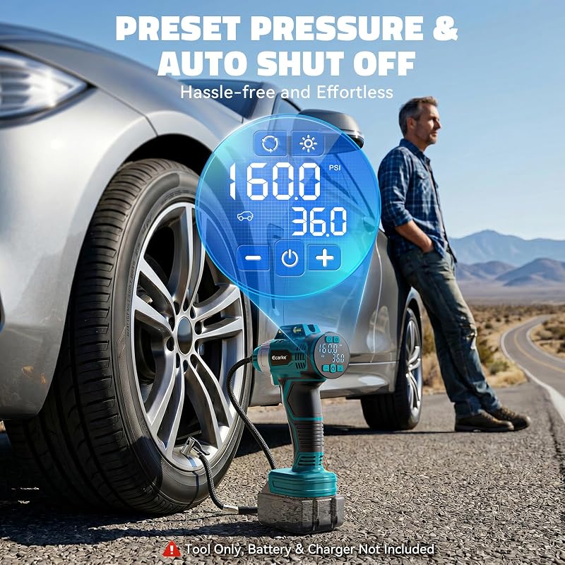 160 PSI Pompe à Air Portable Compatible avec Makita 20V（Piles non incluses）