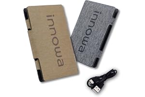 innowa Portable Solar Charger 12W (Beige) - Ultra Compact, USB-A Port, IPX67 Waterproof, High Conversion, Smart Phone Charging. Efficient 12W Foldable Solar Panel, USB Charging, Portable (Beige)