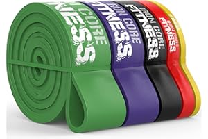 Pull Up Assistance Resistance Bands by Iron Core Fitness- Strength Power Flexibility Training at Home or Gym. Ebooks and Workout Chart Included.