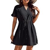 Blooming Jelly Women's Swimsuit Cover Ups Button Down Bathing Suit Coverups Bikini Beach Dress for Swimwear
