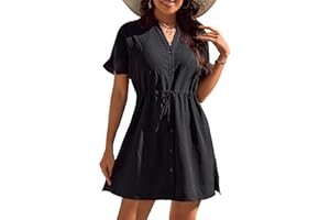 Blooming Jelly Women's Swimsuit Cover Ups Button Down Bathing Suit Coverups Bikini Beach Dress for Swimwear