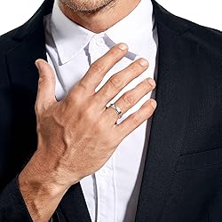 NUNCAD Two Tone Tungsten Carbide Wedding Band Ring