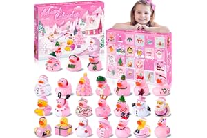 ANGGIKO Advent Calendar 2024 Kids Girls Christmas Rubber Ducks, 24 Days Christmas Countdown Calendar with Bag, Jeep Ducks Christmas Party Favors Gifts Toys for Kids Toddler Girls Xmas Surprise Gifts Idea
