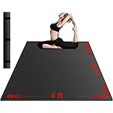 VTORY Extra Thick Large Exercise Mat, 6'x4'/7'x5'/8'x6'/10'x6'x8mm(1/3 inch) , Non-Slip, PVC, Ultra Durable, Heavy-Duty Mat, Shoes-Friendly, High-Density, Large Wide Yoga Mat, Workout Mat for Home Gym, Cardio, Strength, HIIT, MMA