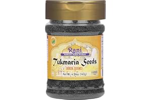 RANI BRAND AUTHENTIC INDIAN PRODUCTS Rani Tukmaria (Natural Holy Basil Seeds) 4.94oz (140g) PET Jar Used for Falooda / Sabja Dessert, Spice & Ayurveda Herbal ~ Gluten Friendly | NON-GMO | Kosher | Vegan | Indian Origin