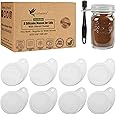 EcoPeaceful 8 Silicone Mason Jar Lids w/Utensil Holder (for Spoon or Straw) - PUSH-ON Mason Jar Caps - One Size For Wide & Regular Mouth Mason Jar Tops - BPA-free, PVC-free, Airtight, Reusable, Vegan