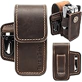 TarbicGear Leather Multitool Sheath for Belt, Multitool Holster with Belt Clip for Men, Pocket Organizer for Work, Fits for Leatherman, SOG, Gerber Tools