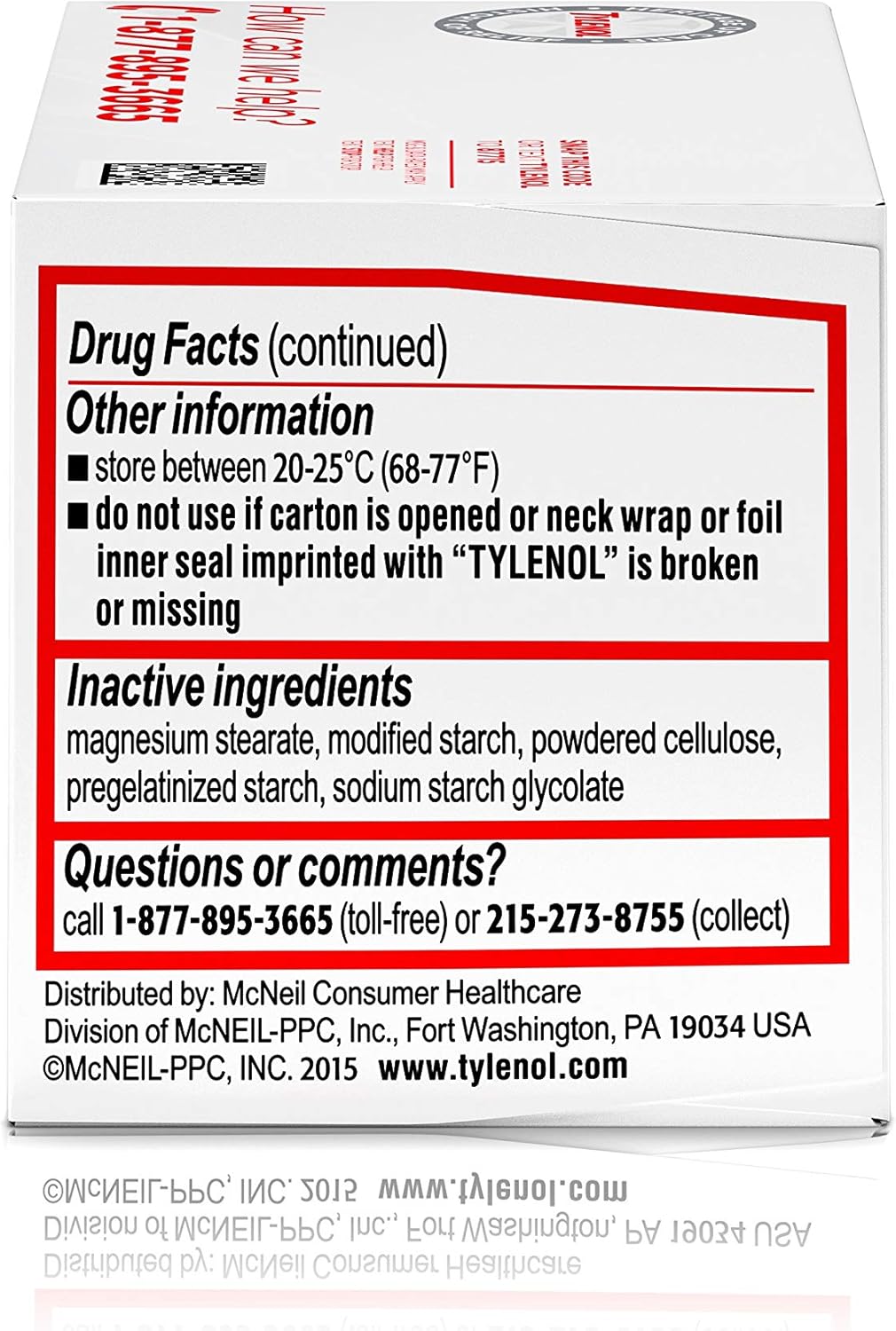 Tylenol Reg Strngth 100'S Size 100ct Tylenol 325 Mg Regular Strength Pain Reliever: Health & Personal Care