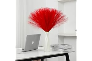 Wttisel 30pcs 22" Red Pampas Grass - Faux Pampas Grass Decor Pompas Floral Arrangement and Vase Filler for Boho Home Wedding Mothers Day Decoration