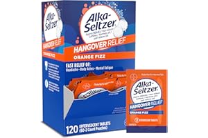 Alka-Seltzer Hangover Relief Tablets, Fast Relief Starts in About 15 Minutes for Headaches, Body Aches & Mental Fatigue, Bachelorette Party & Bachelor Party, Dispenser Pack, 120 Count