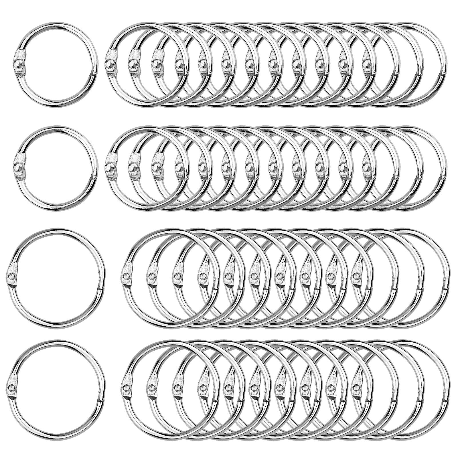 100 Pcs Binder Rings, 25mm 30mm Book Binder Rings Index Card Rings for DIY Scrapbook Album Craft