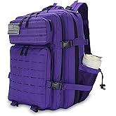 W WINTMING Sparklekle Military Tactical Backpack 45L 3 Day Assault Pack Waterproof Molle Hiking Rucksack for Men&Women (Purple)