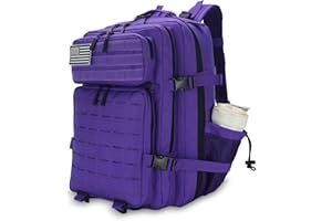W WINTMING Sparklekle Military Tactical Backpack 45L 3 Day Assault Pack Waterproof Molle Hiking Rucksack for Men&Women (Purple)