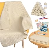 Aeelike Crochet Blanket Kit for Beginners, Easy Soft Crochet Kit, Khaki | Blanket Crochet Kit for Beginners Adults with Cheniile Yarns Detailed Video Tutorials Crocheting Accessories, Ideal Gift