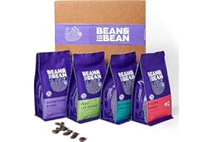 DAILY ROASTED BEAN&BEAN ORGANIC COFFEE Bean & Bean Around the World Coffee Gift Set 4 Organic, Fair Trade Coffee Samplers Single Origin, Medium Roast, Whole Bean, 4 x 4oz