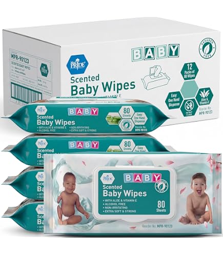 Amazon.com: MED PRIDE Unscented Sensitive Baby Wipes with Aloe