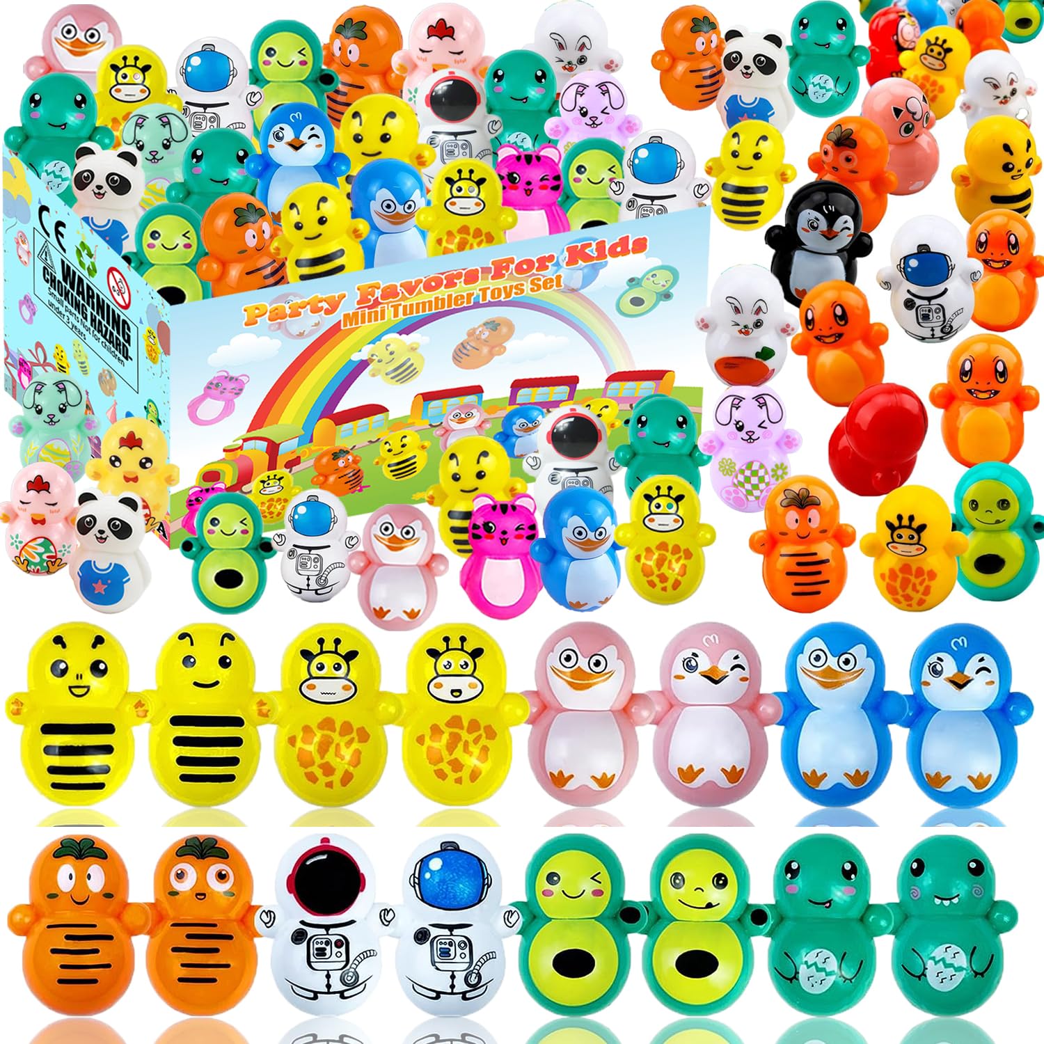 Photo 1 of Dilycery 100PCS Mini Tumbler Toys Party Faovrs Pinata Goodie Bag Stuffer Fillers for Kids, Treasure Box Toys for Classroom Preschool Kindergarten Graduation End of the Year School Students Prizes