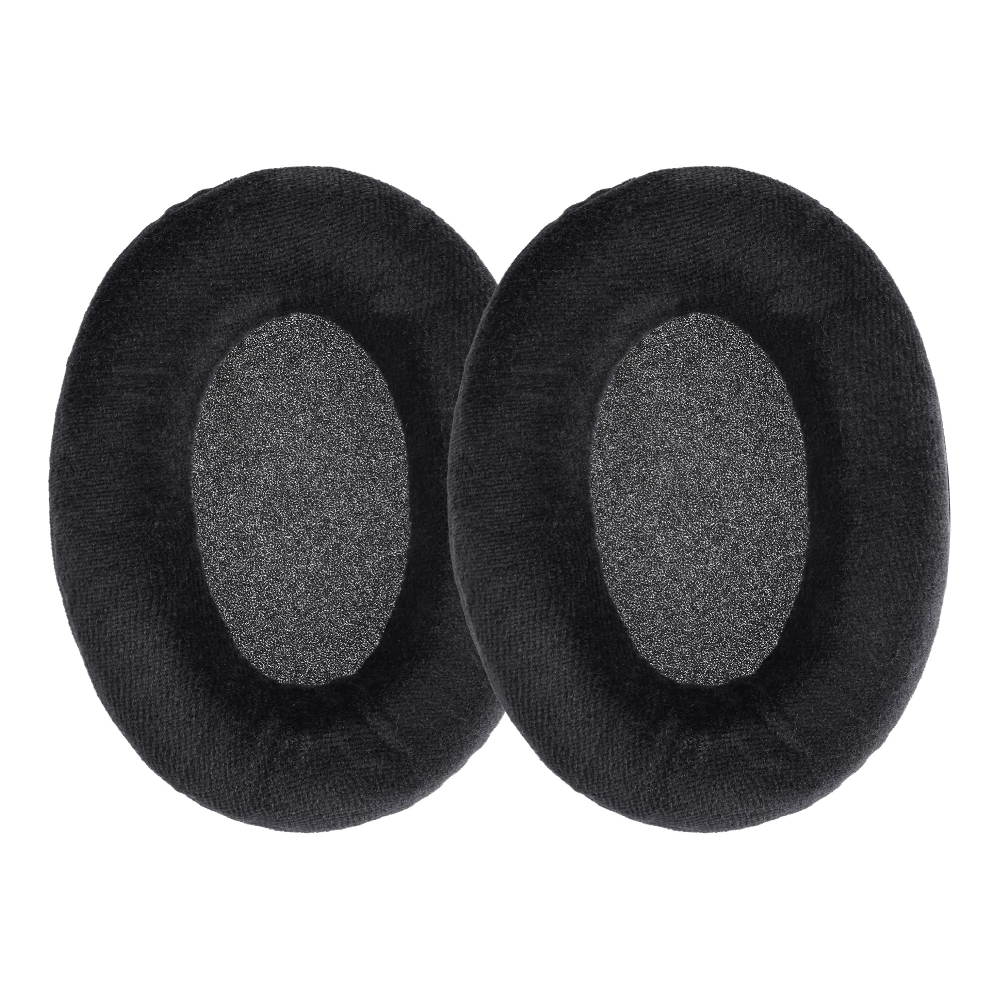 kwmobile 2x Velour Headphone EarpPads for Sennheiser HD515 / HD555 / HD595 / HD518 Replacement Ear Pads - Headphone Ear Covers - Black