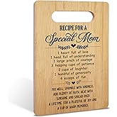 Gifts for Mom, Recipe for a Special Mom Bamboo Cutting Board Gifts, Mom Birthday Gifts from Daughter Son, Christmas Mother's Day Gifts For Best Mom, Home Kitchen Decorations -07