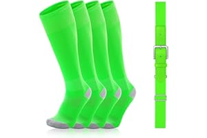 VONMELLI Baseball Socks and Belt Combo Elastic Softball Belt and Socks Adjustable Waist Belt for Boys Youth Adult