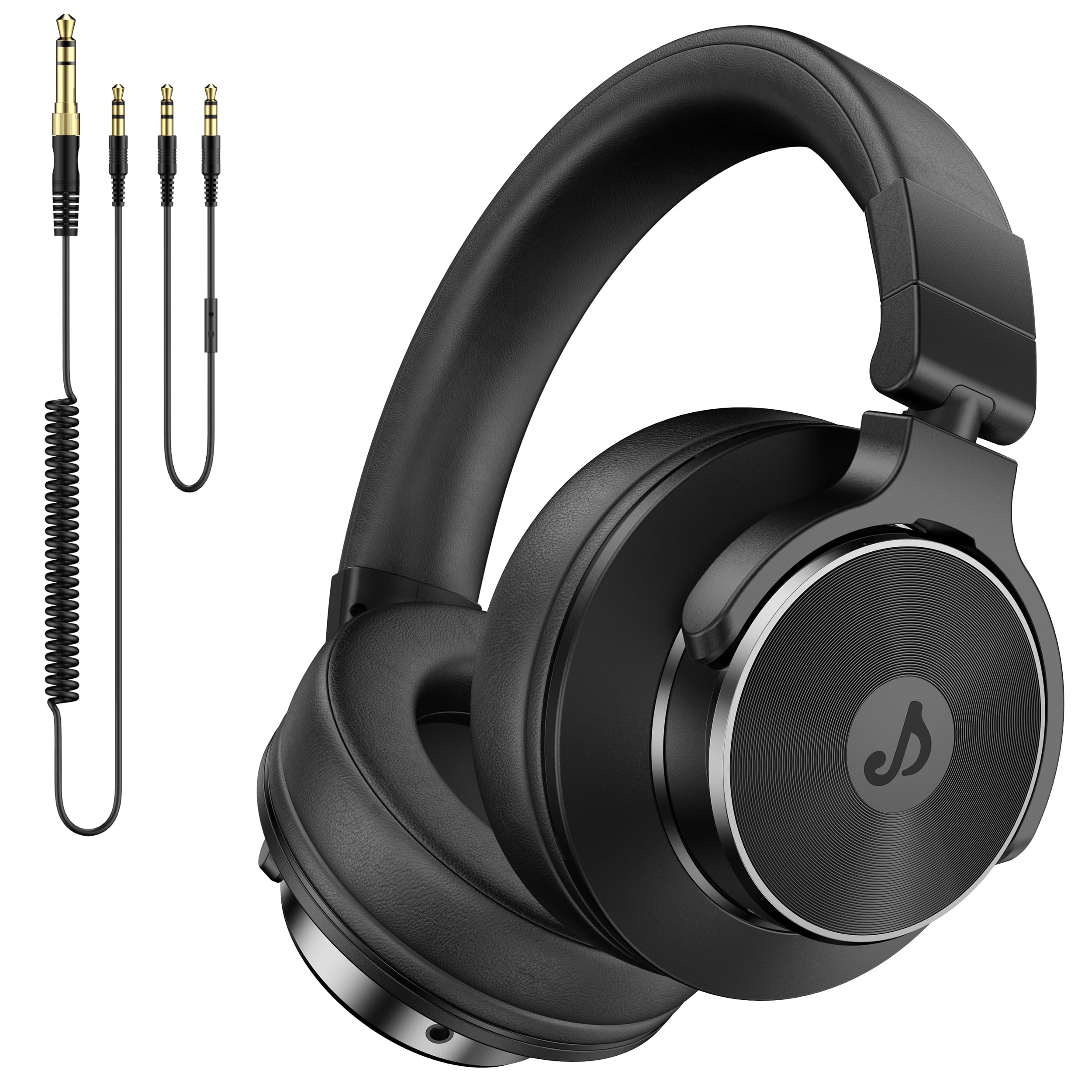 Photo 1 of Rumoon Wired Over Ear Headphones, Studio Monitor & Mixing DJ Headphones with 50mm Neodymium Drivers and 1/4 to 3.5mm Jack for Guitar AMP Podcast Piano Keyboard (Black)