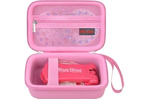 Elonbo Carrying Case for Blinger Dazzling Starter Kit, Blinger Kids Glam Collection Starter Kit Storage Bag, Kids Hair Styling Tool Travel Organizer Holder, Pocket fits Gems Rhinestones, Pink