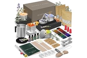 Hearth & Harbor Organic Soy Candle Making Kit for Adults, DIY Crafts, Complete Candle Making Supplies Include Natural Soy Wax, Tins, Scents, Dyes, Wicks & More – Gift Idea, Perfect Home Decor – 2 Lbs